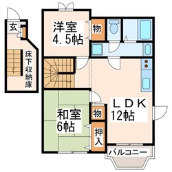 中沼山津 徒歩2分 2階の物件間取画像